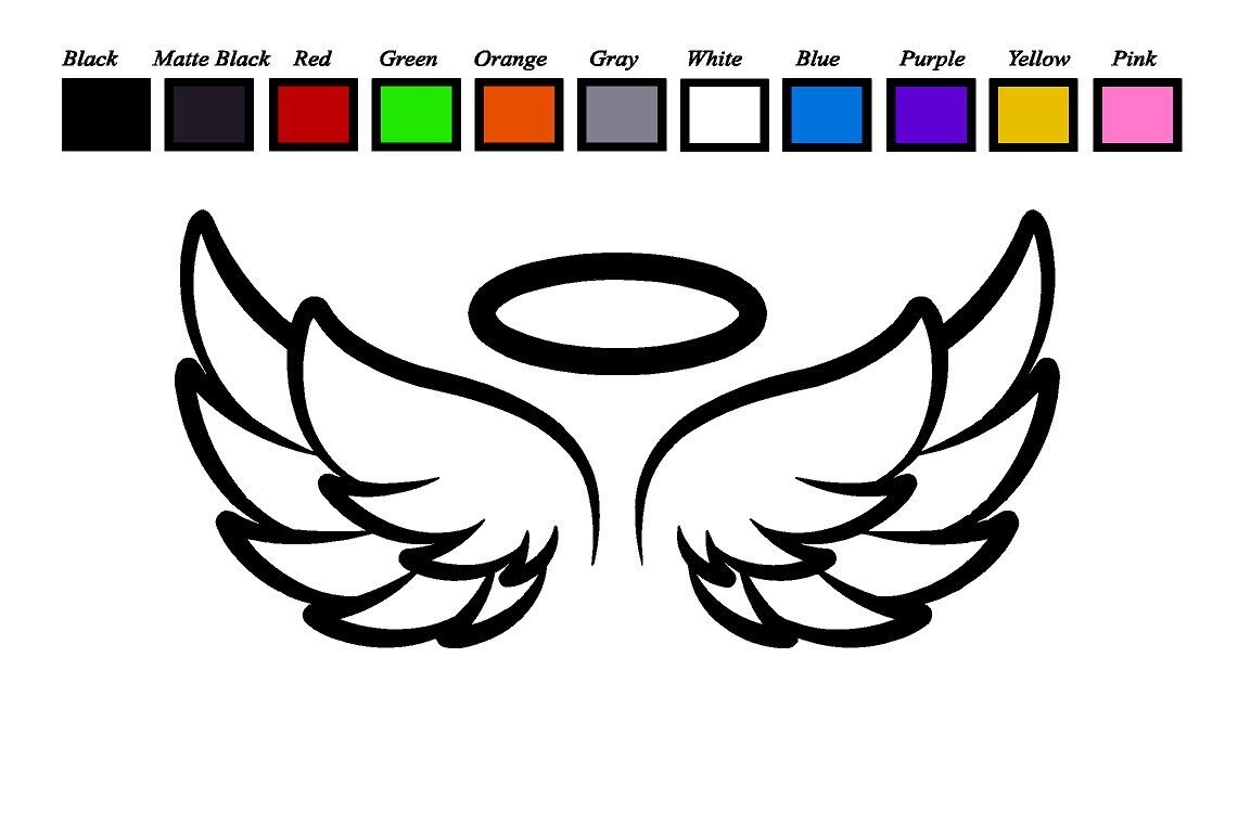 Wings With Halo LOGO Vinyl Decal Sticker Emblem Car Truck Window 4″ 6″ 8″
