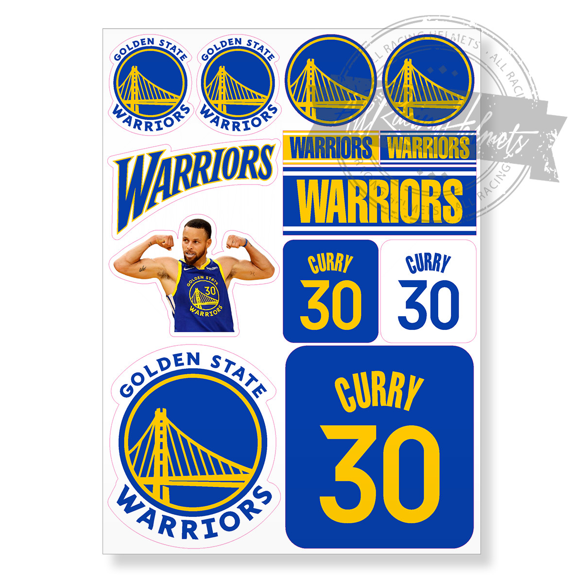Golden State Warriors NBA Basketball #30 Curry A4 Printed Vinyl Decal Stickers