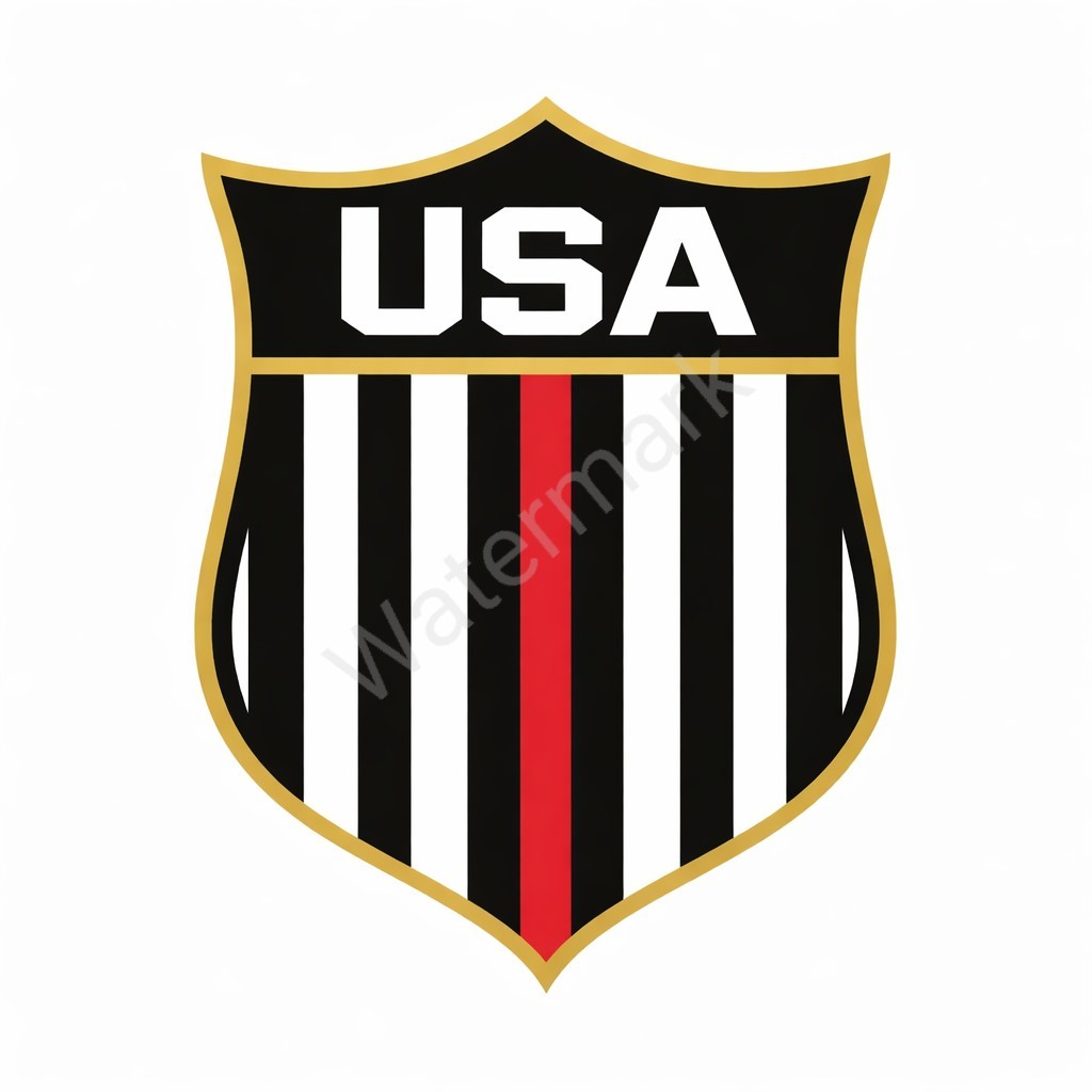Weather Resistant Vinyl Sticker/Decal Team USA Hockey Shield Badge Thin Red Line