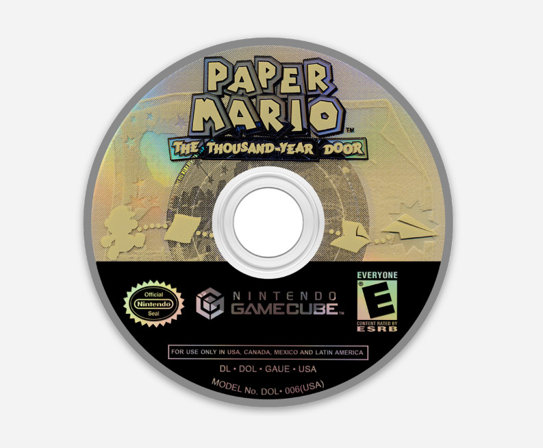 3″ Paper Mario STICKER Gamecube Disc Mario Nintendo Luigi Peach Matte Finish