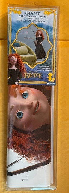 2012 Disney Pixar Giant Brave Peel & stick Plus 4 Bonus Decals NEW SEALED