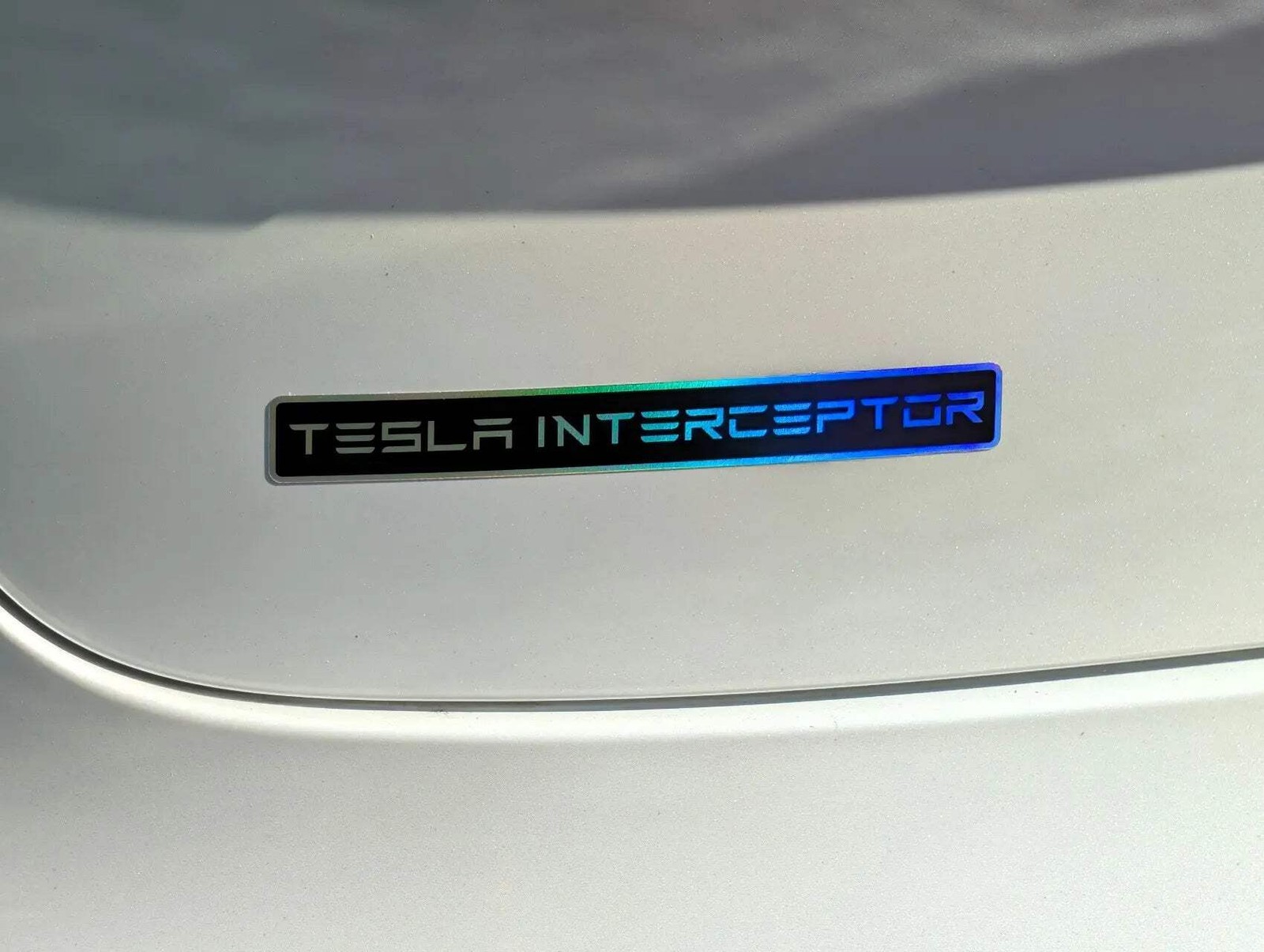 Holographic «Tesla Interceptor» Custom Decal | 6.8″ 2 Decals
