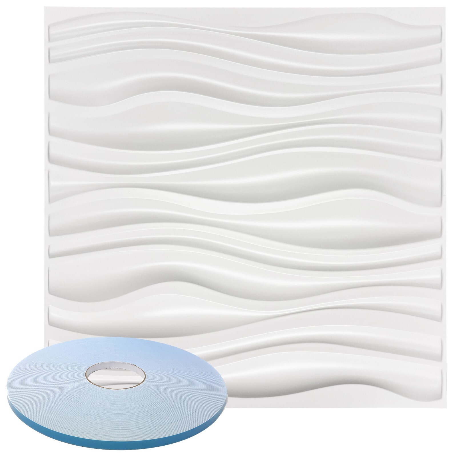 Star Textured Premium PVC 3d Wall Tile Panel 19.7″ x 19.7″ Pack of 12 White