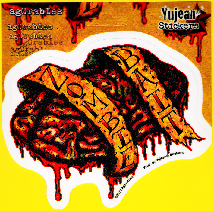 Zombie Bait Brain Agorables Die-Cut Decal Sticker New Bloody Gory Humor