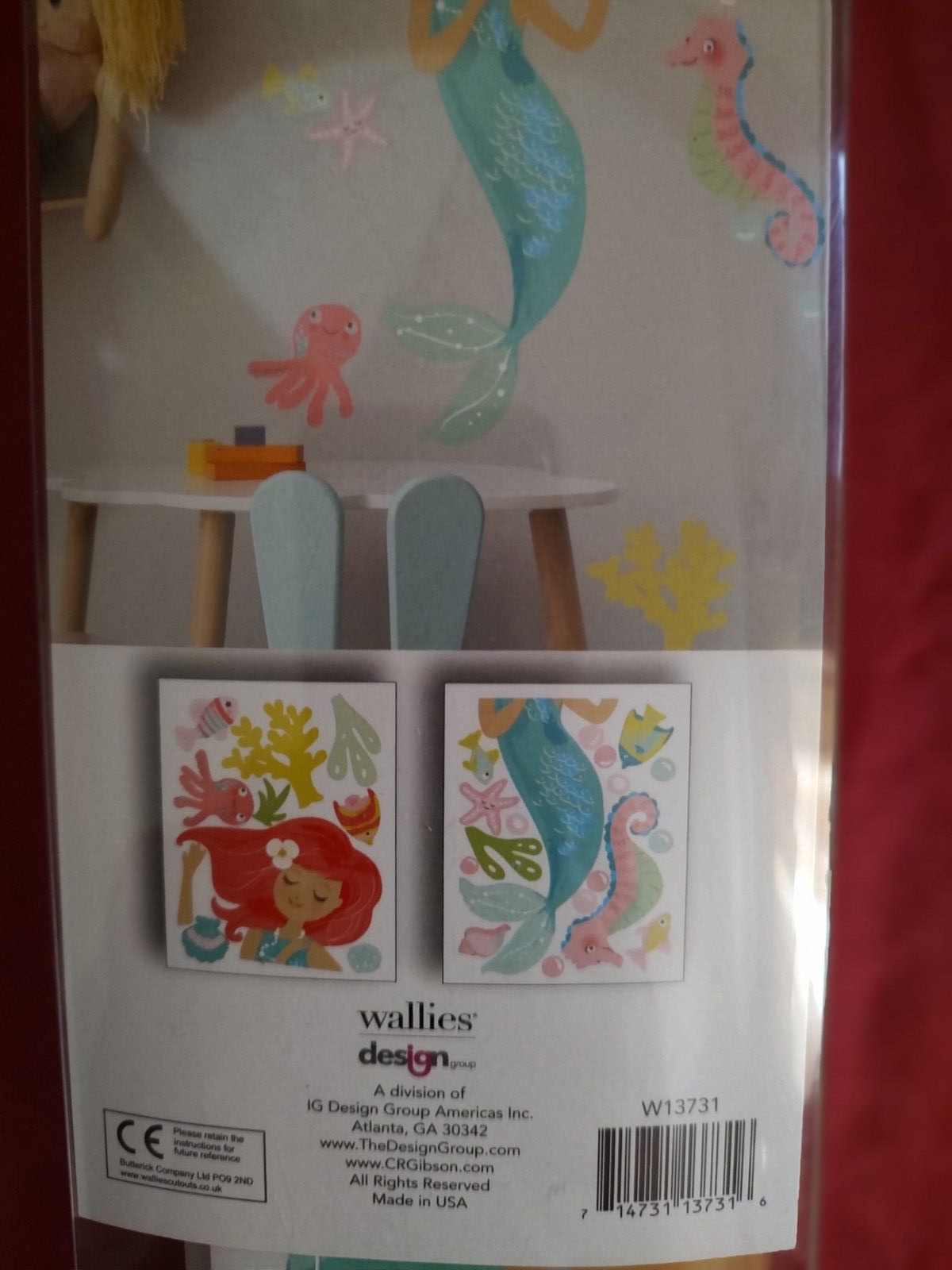 Lang ~ Peel & Stick Wallies ~ 26 Large Mermaid & Friends Decor Decals ~ ~ NEW