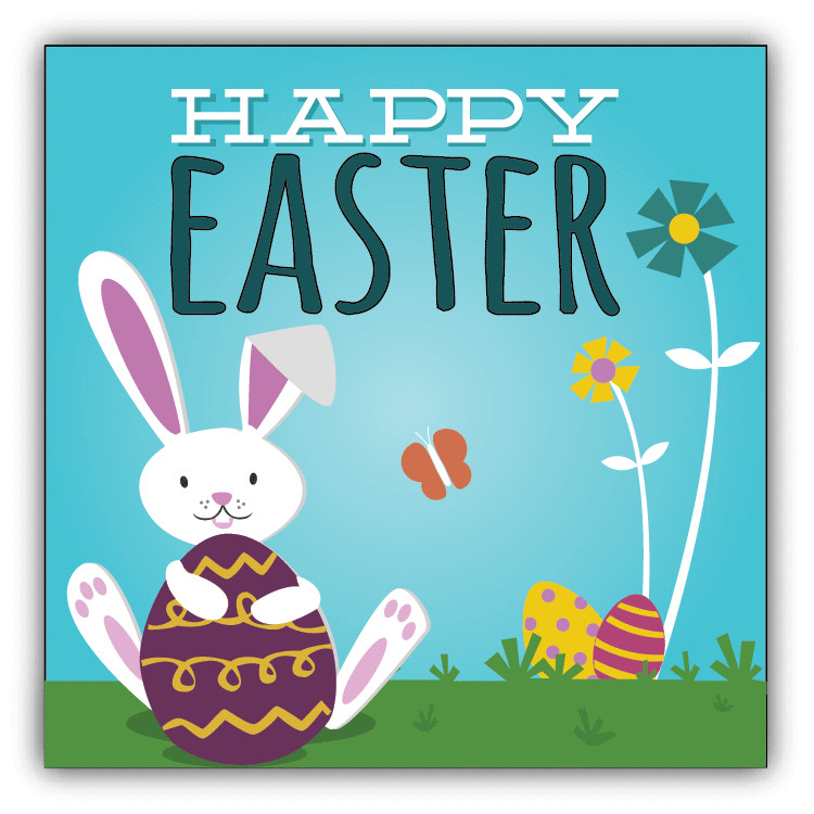 Easter Bunny Happy Cartoon Car Bumper Sticker Decal