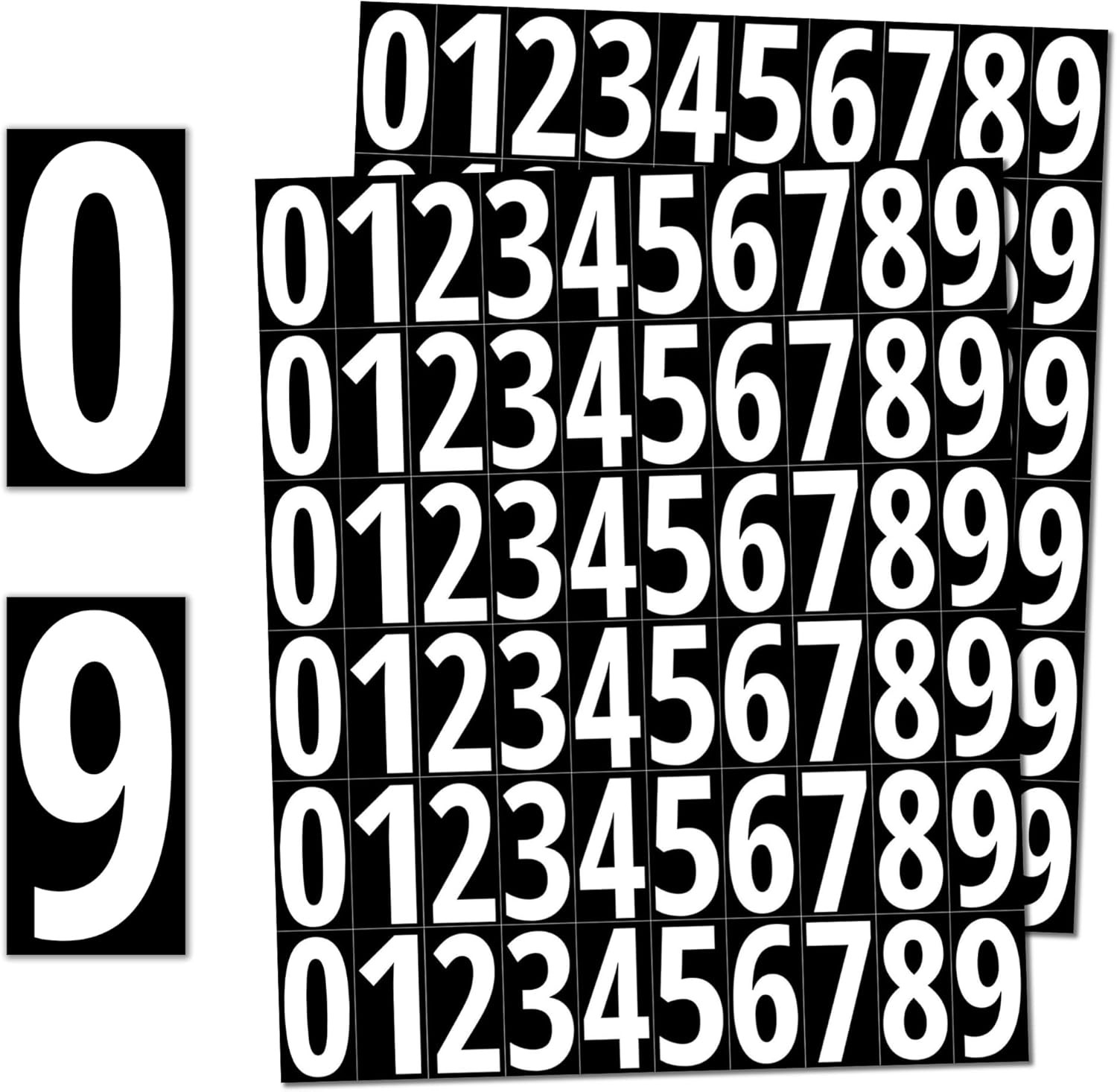 600 Pieces, 1″ – Vinyl Number Stickers, Waterproof 1 x 0.5 inch White Numbers