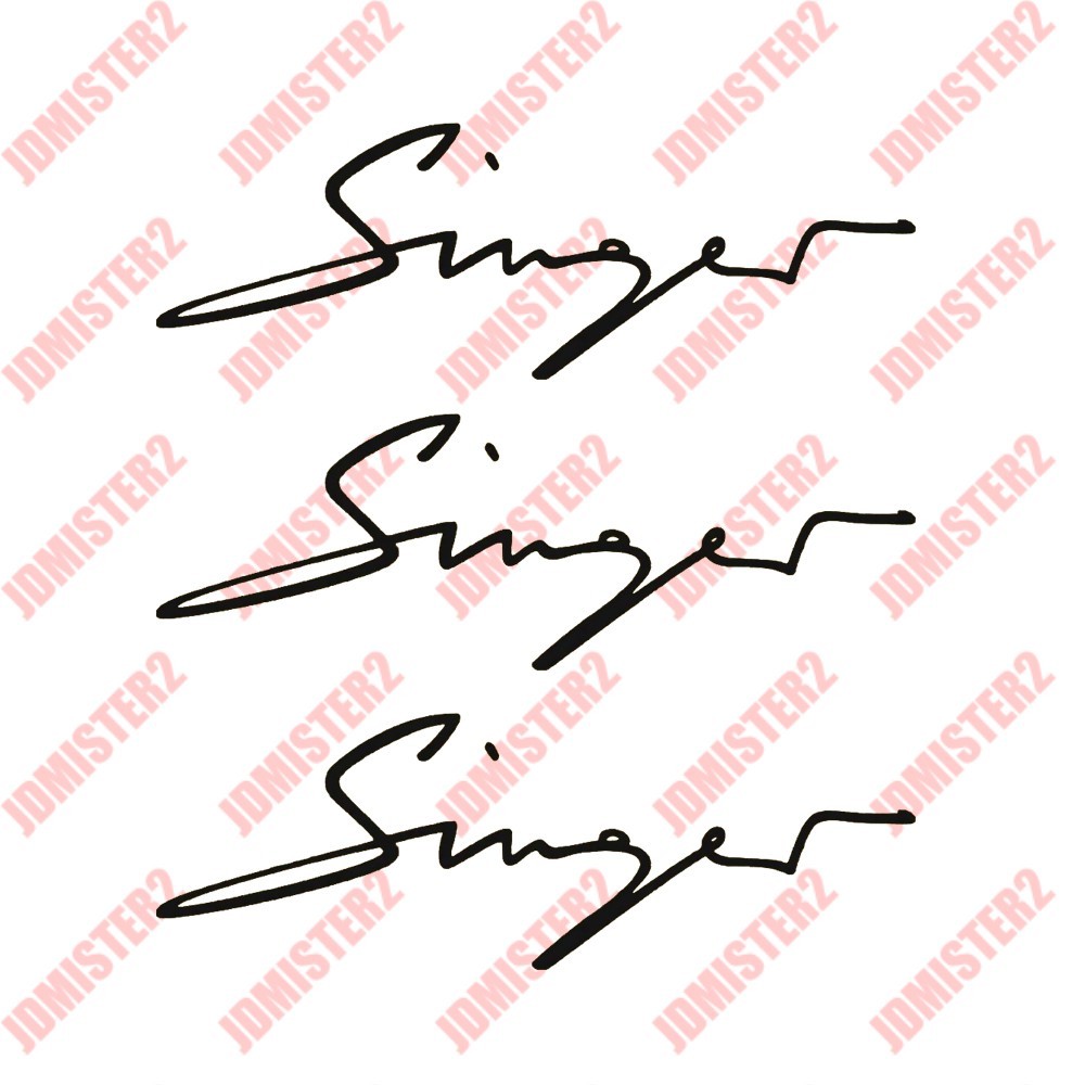 Singer Vehicle Design Decal Carrera 911 Die Cut Vinyl Stickers – Any Color