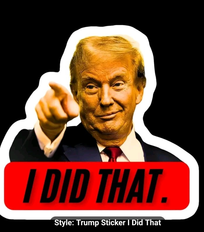 «I Did That» 4in x 4in Trump window / bumper sticker / Decal Set of 5 For 10.25