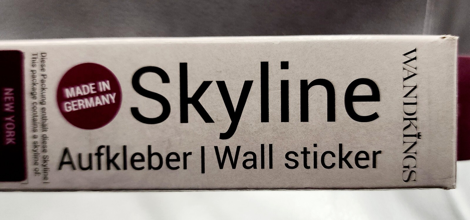 NEW YORK SKYLINE wall sticker Wandkings Aufkleberstatue Liberty 49.2×11.8 in blk