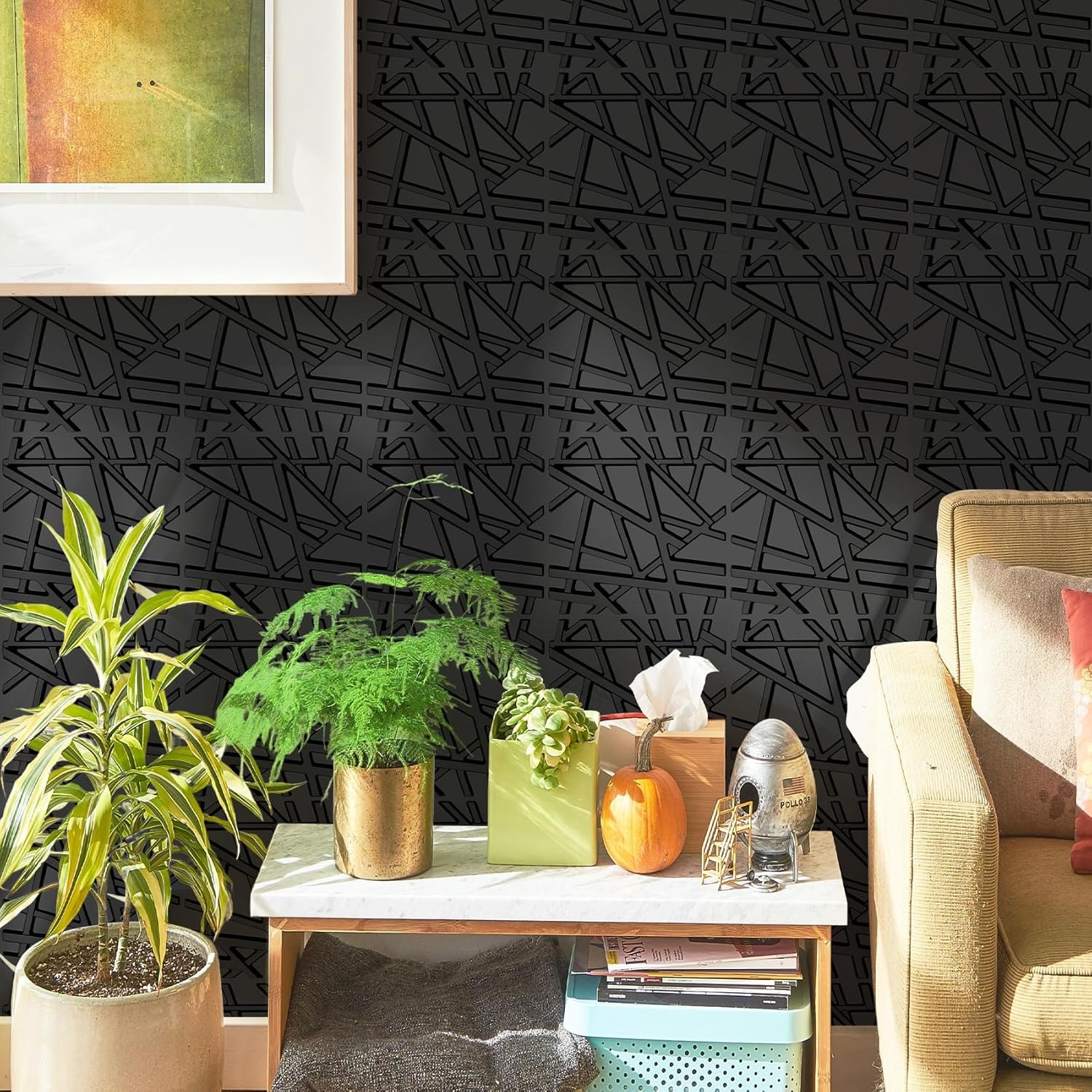 33 Pack 3D Wall Panels Interior Wall Decor 12»x12» Black Accent Textured Wall