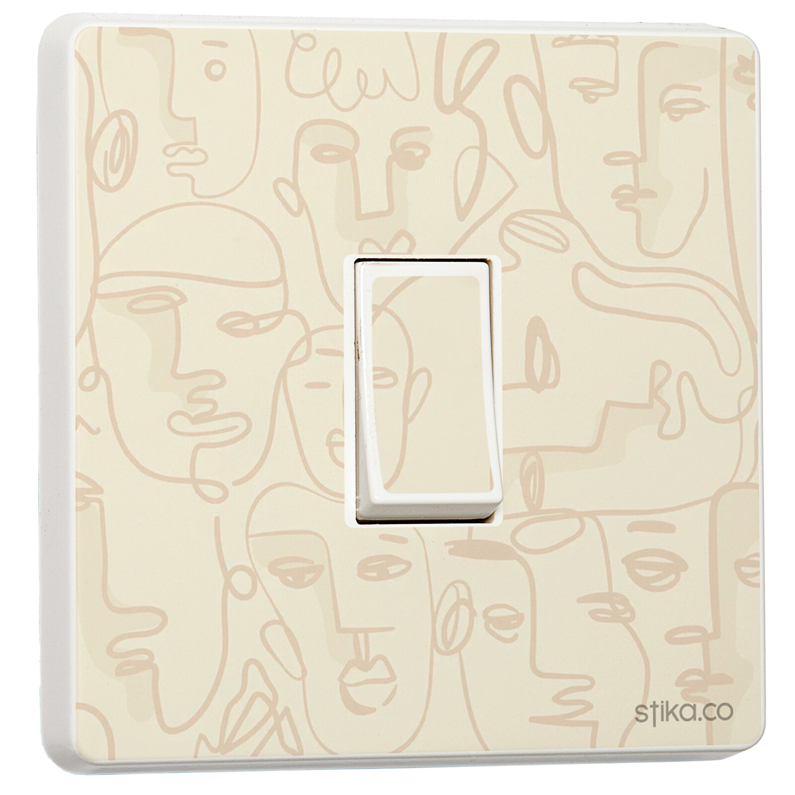 Pack of 2 Abstract Face Line, abstract Art Design for Single Light Switch Cover