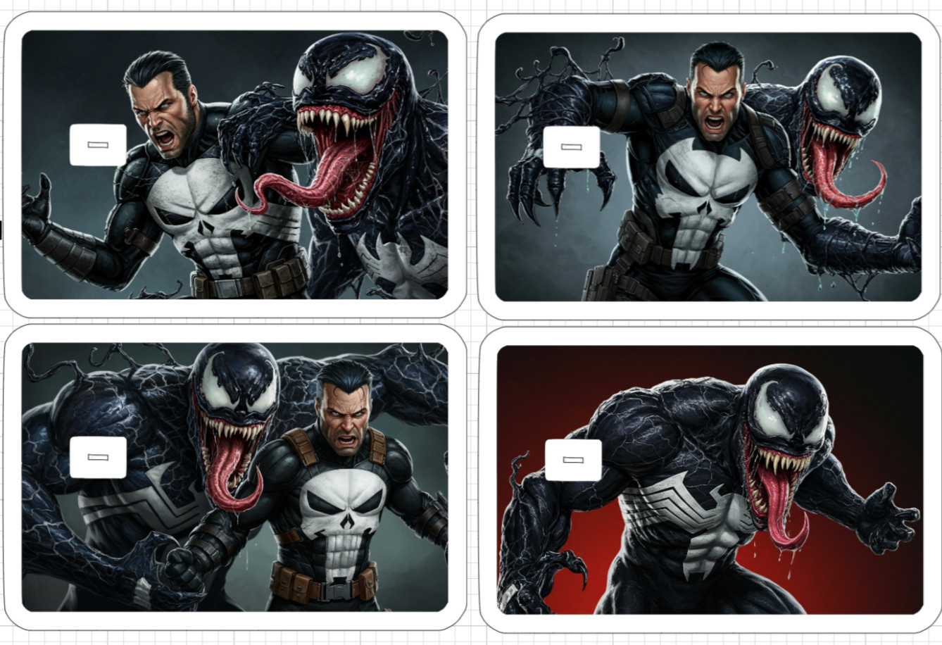 Venom and Punisher ATM Debit Credit Card Skin Sticker Comic Marvel USA War Hero