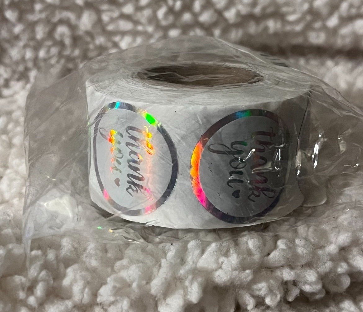 500 Shimmery Thank You Stickers – Spread Gratitude
