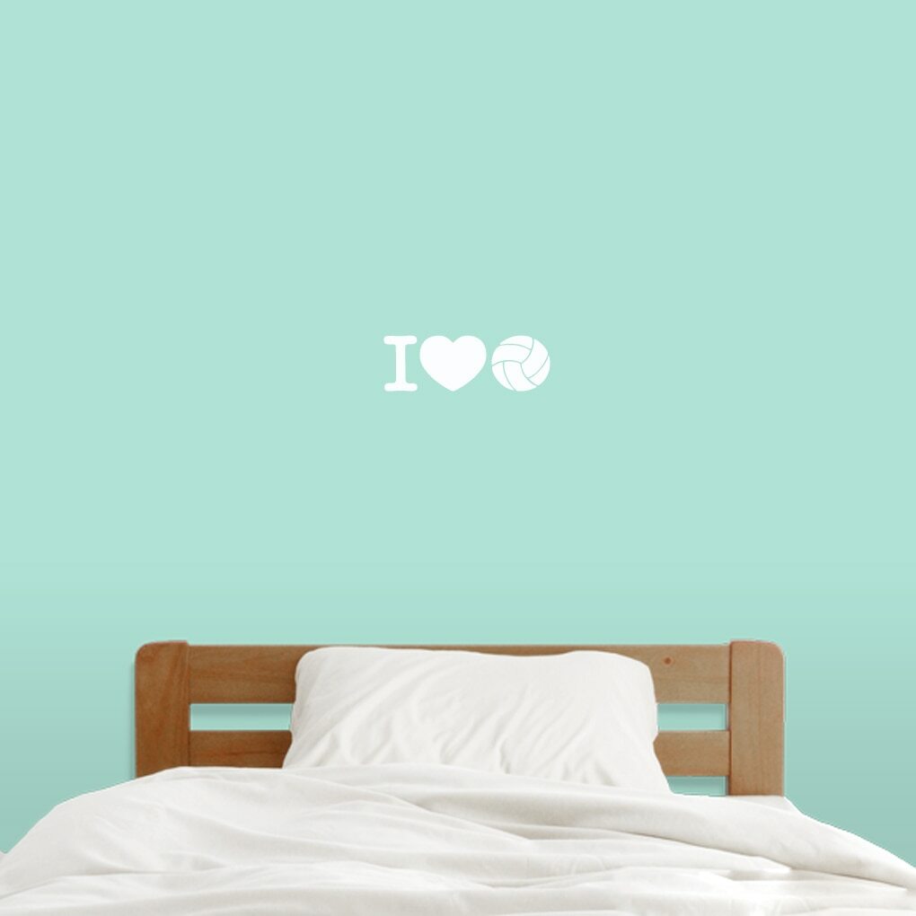 I Love Volleyball Wall Decal – Sports, Athlete, Kids, Teens, Bedroom, Sticker