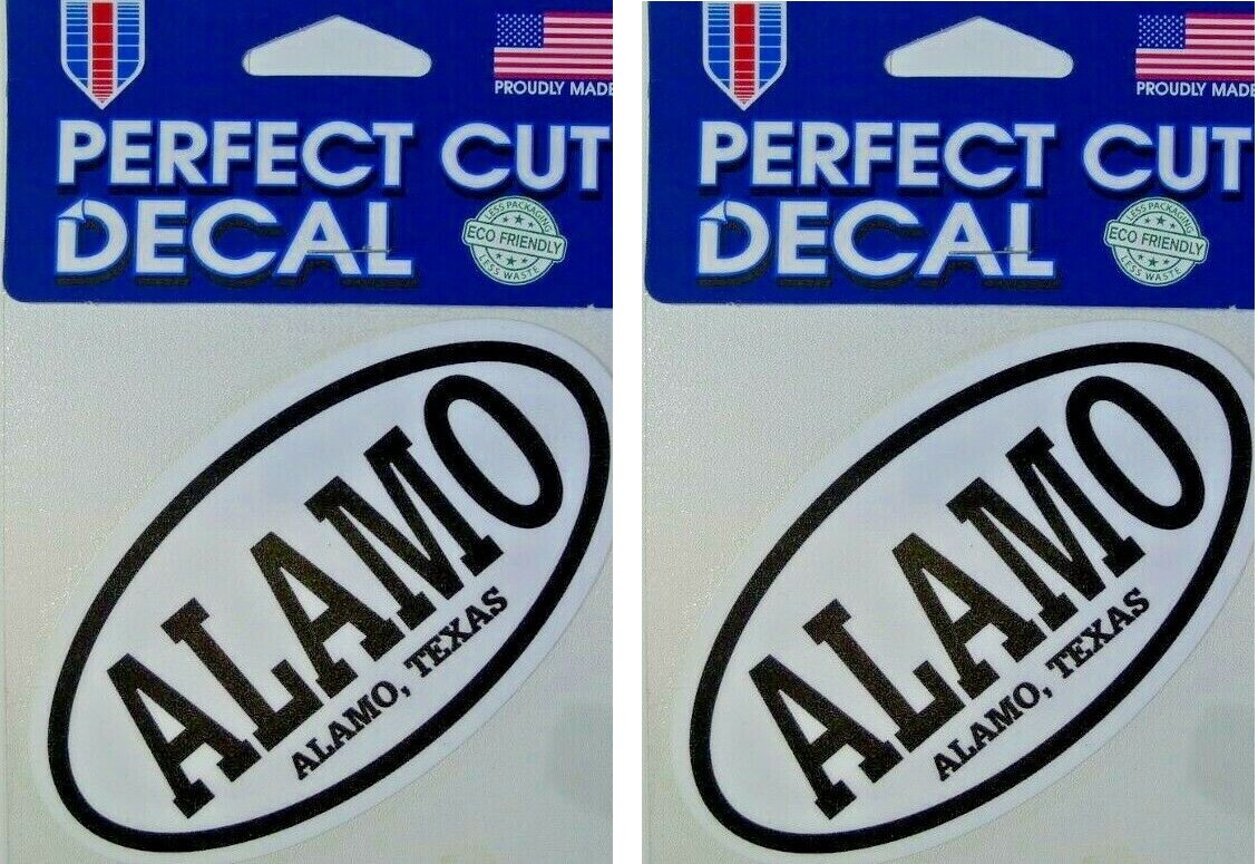 Lot of 2 X Alamo , Texas Perfect Cut Decals 4 1/2″ x 2 1/2″ Free Shipping