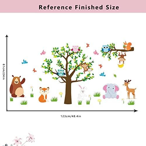 Supzone Jungle Animal Wall Stickers Forest Tree Animals-1