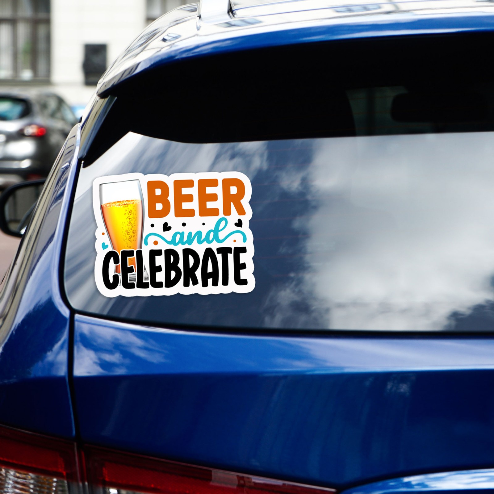 Beer and Celebrate – Vinyl Decal Sticker – Car Window Laptop – #941