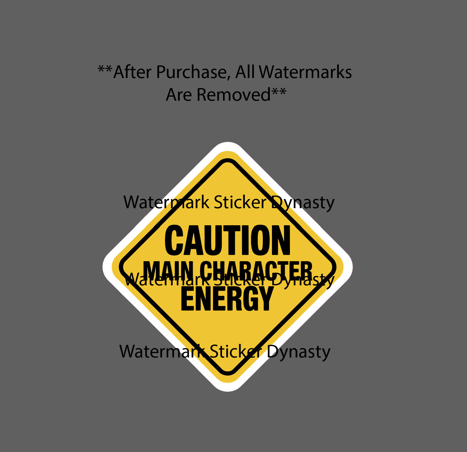 Main Character Energy Sticker Waterproof Decal Quote Warning Funny Gift NEW
