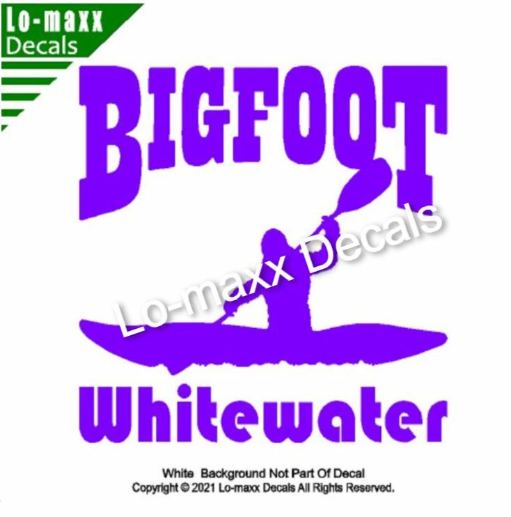 Bigfoot Whitewater River Kayaking Boating Original Design Die Cut Vinyl Decal