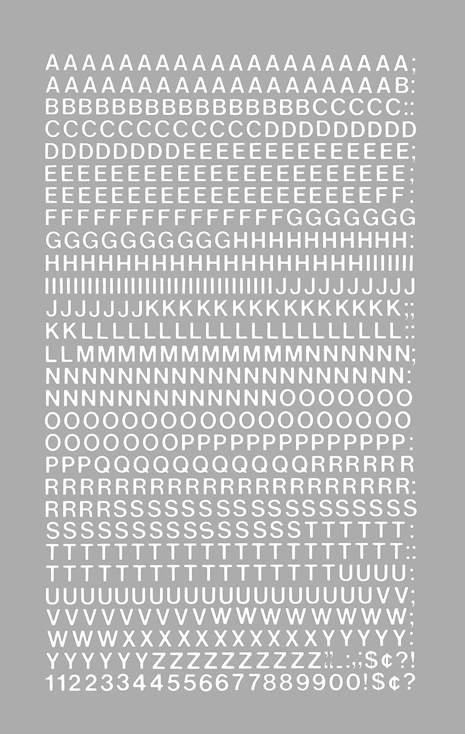 Craft and Identify with White Vinyl Capital Letters & Numbers, 1/4″ – 610 Count