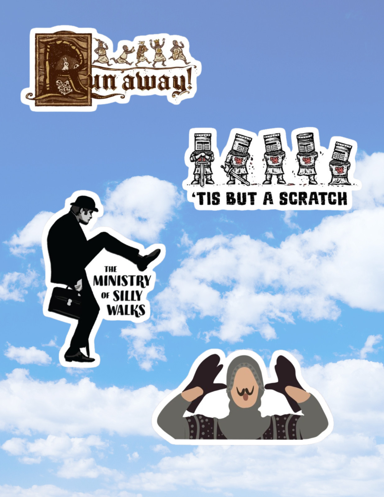 Monty Python 4pc 80’s Movie Sticker Pack