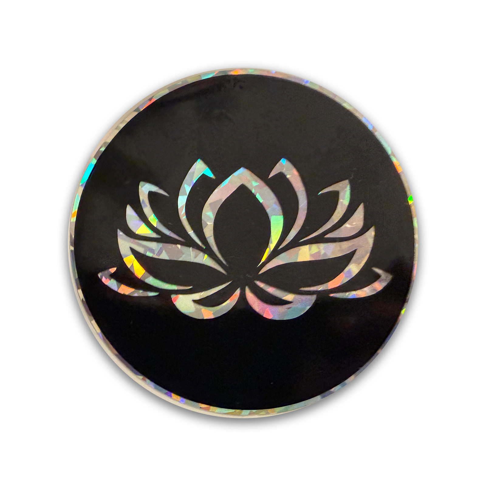 Holographic Lotus Flower Sticker Spiritual Vinyl Decal Car Laptop 3.5in