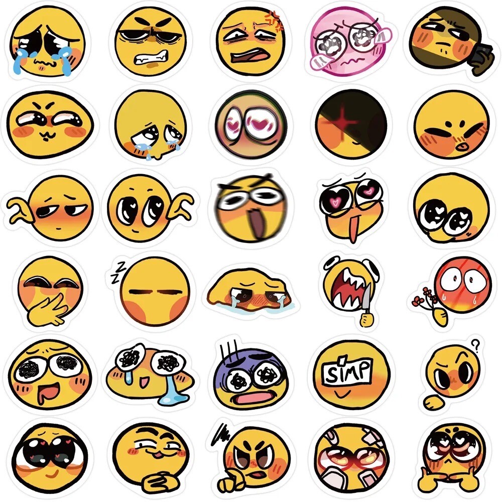 20 Random Smiley Face Yellow Emoji Stickers Decals Hydro Car Yeti Free Shipping!
