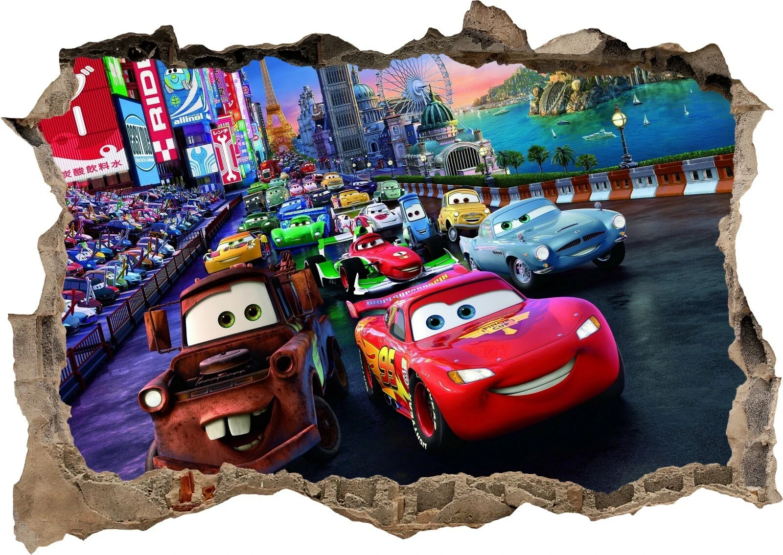 Disney 3D Cars McQueen Mater removable Wall Stickers Decal Kids Home Decor India
