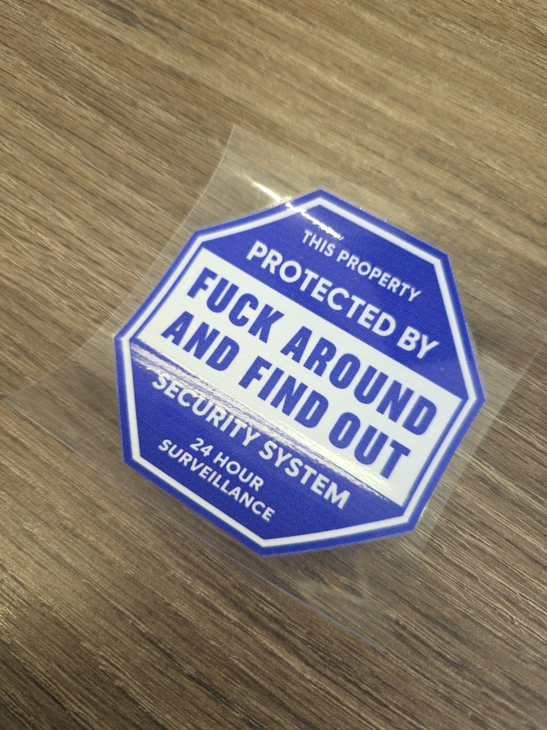 Security Warning Window UV DTF Decal Sticker Waterproof FAFO