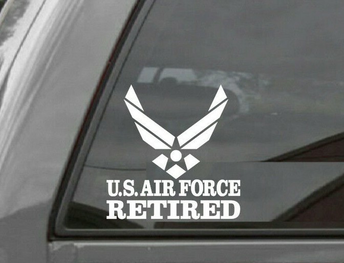 UNITED STATES AIR FORCE RETIRED Vinyl Window Decal Sticker USAF