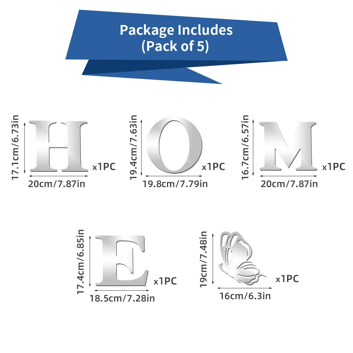 Home Wall Decor Acrylic Mirror Letters Signs Mirrors, Home Mirror Stickers Wa…