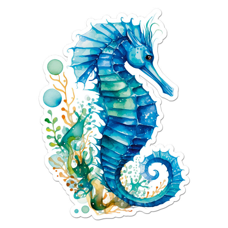 Seahorse Coral, Vinyl Decal Sticker, Indoor Outdoor, 3 Sizes, #11726