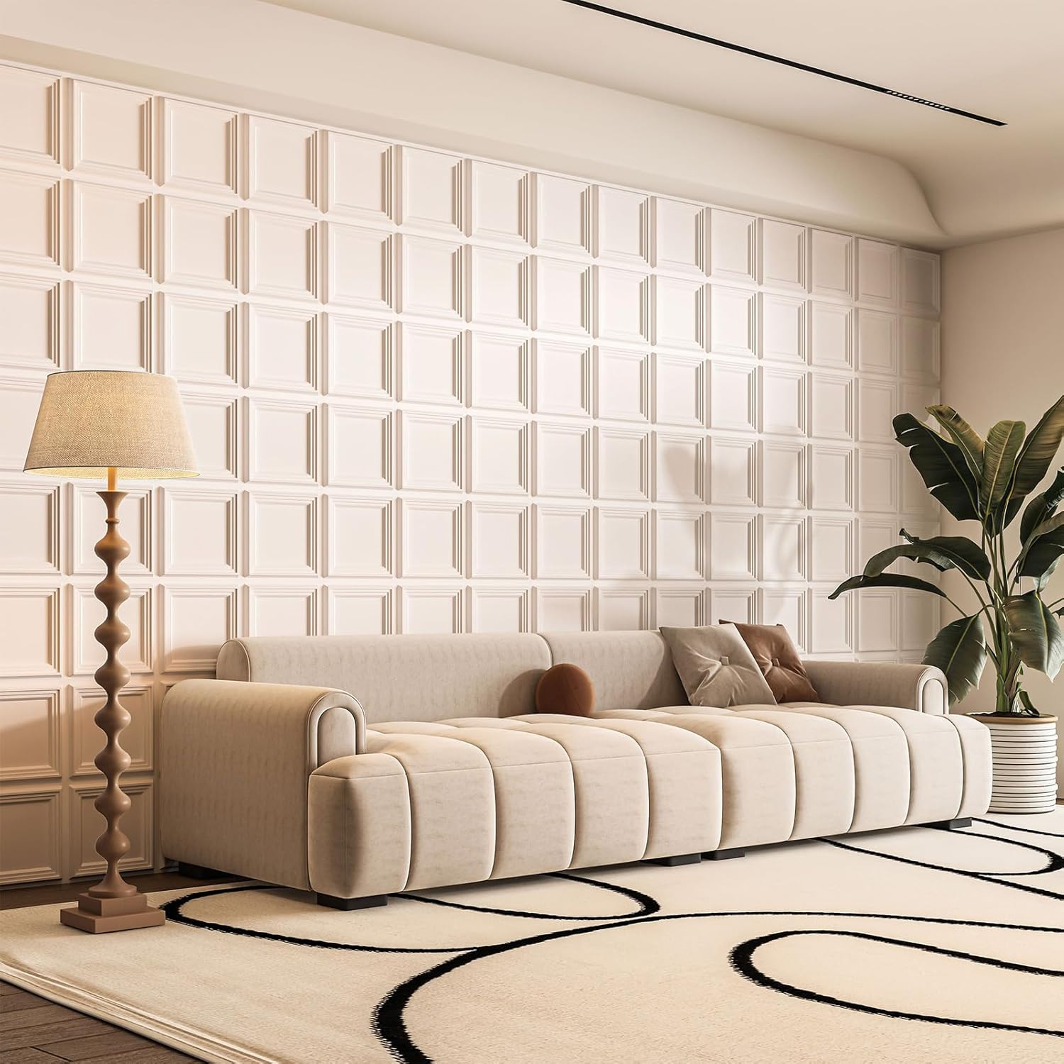 33-Pack 3D Textured Accent Wall Panel for Interior Décor, Waterproof PVC Decorat