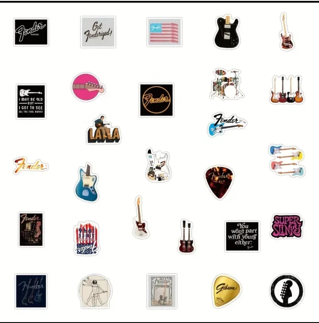 10 PCS Famous Guitar Brand Acoustic Electric Music Stickers BRAND NEW