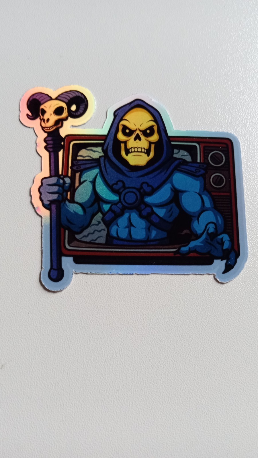 Skeletor MOTU Tv Set Waterproof Holographic Vinyl Sticker