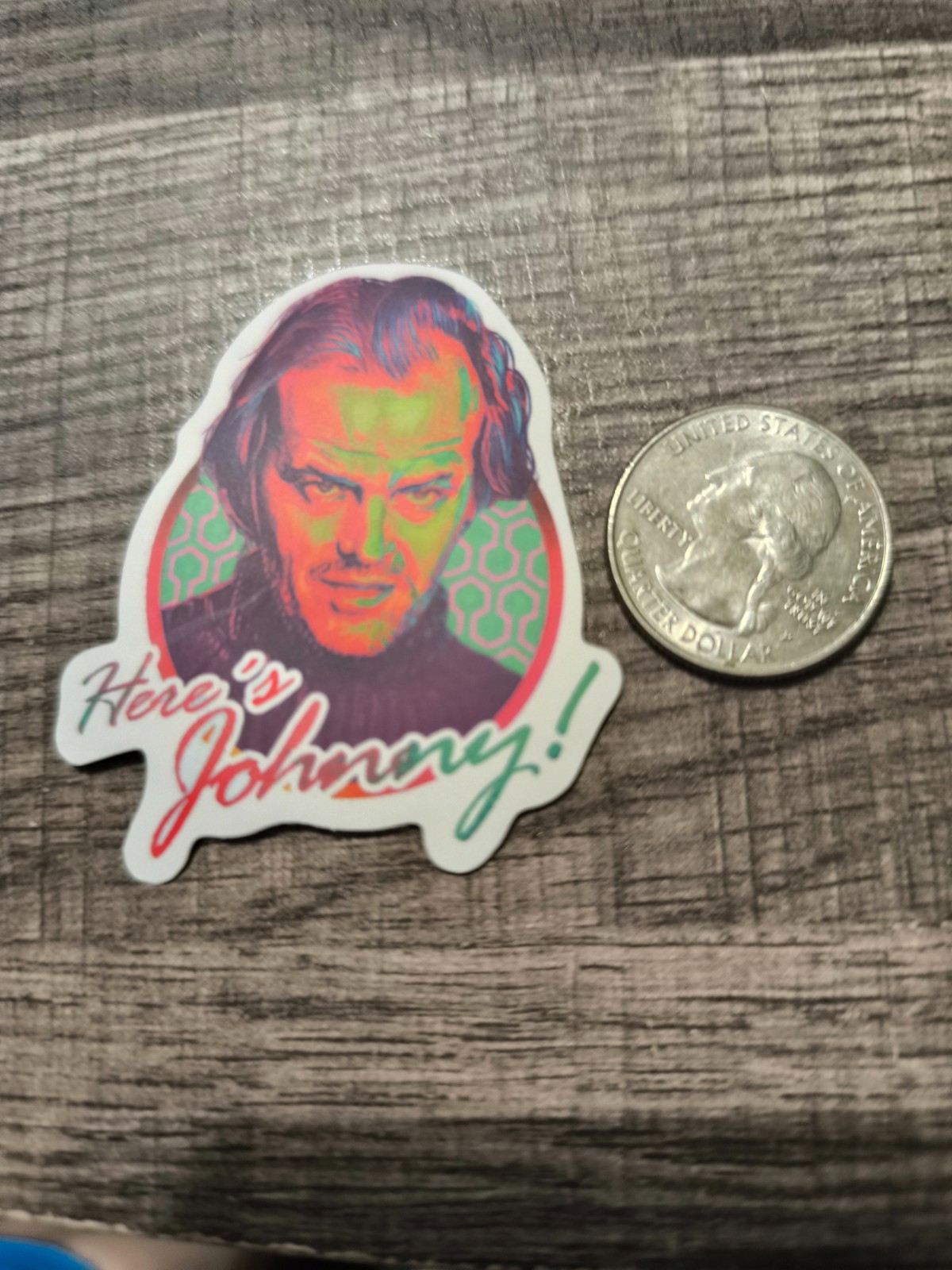 Here’s Johnny The Shining Jack Nicholson Sticker Horror Trippy Retro Color Scary