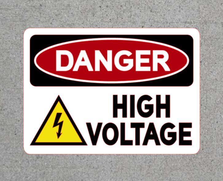 DANGER HIGH VOLTAGE Decal Safety Electrician Shock Warning Vinyl Sticker Sign