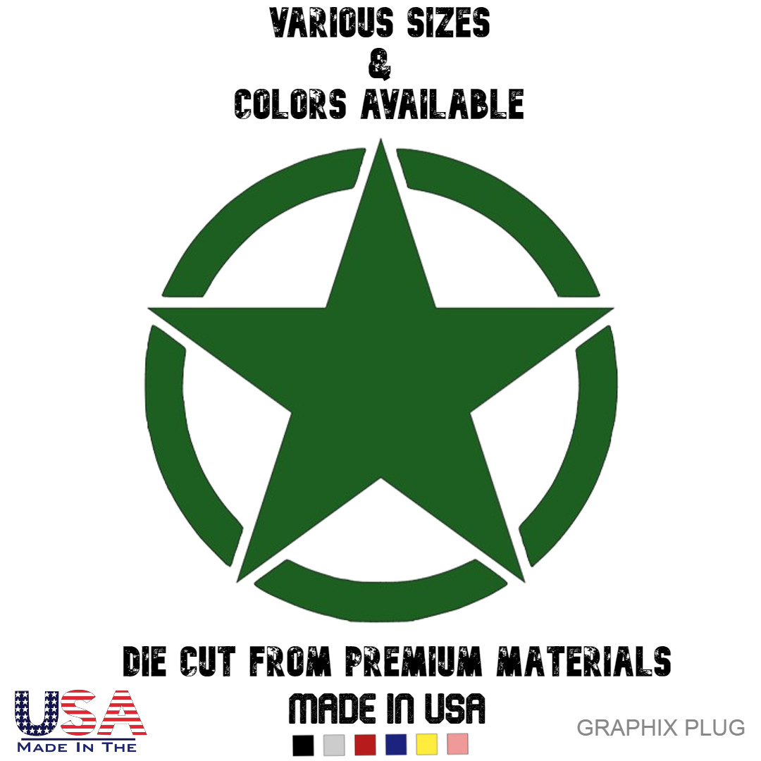 Military Army Star Vinyl Decal Sticker