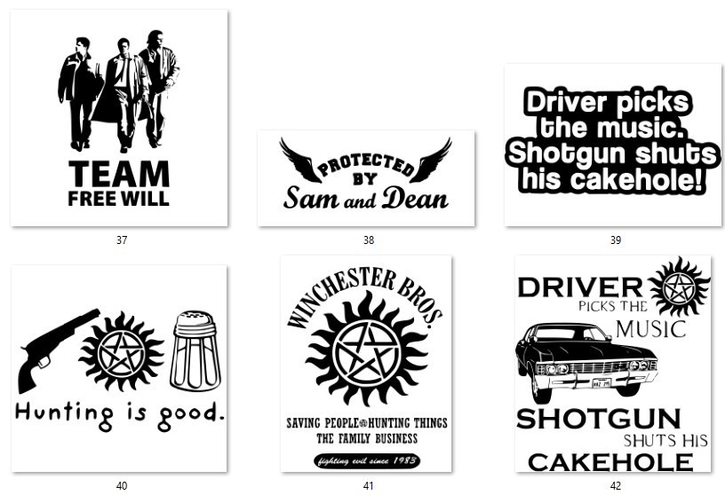 Supernatural Theme Decals 5″