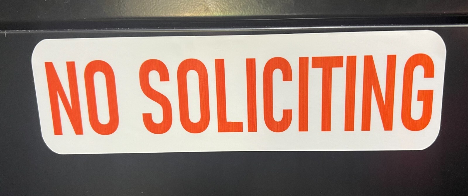 No Soliciting Light Red sticker window vinyl decal home knocking notice door