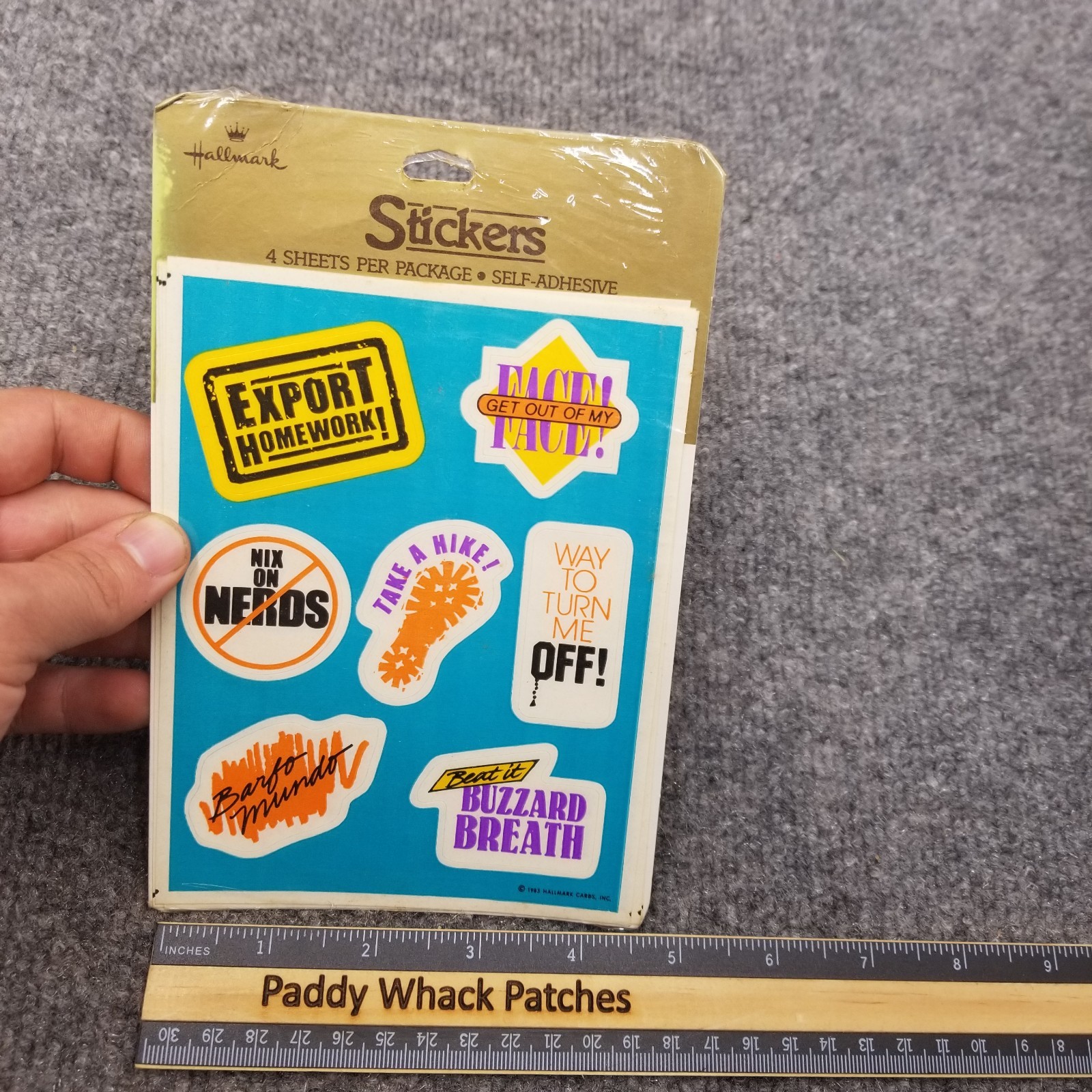 Vintage 1980s Phrases Sticker Sheets 1985 Hallmark Take a hike barfo mundo