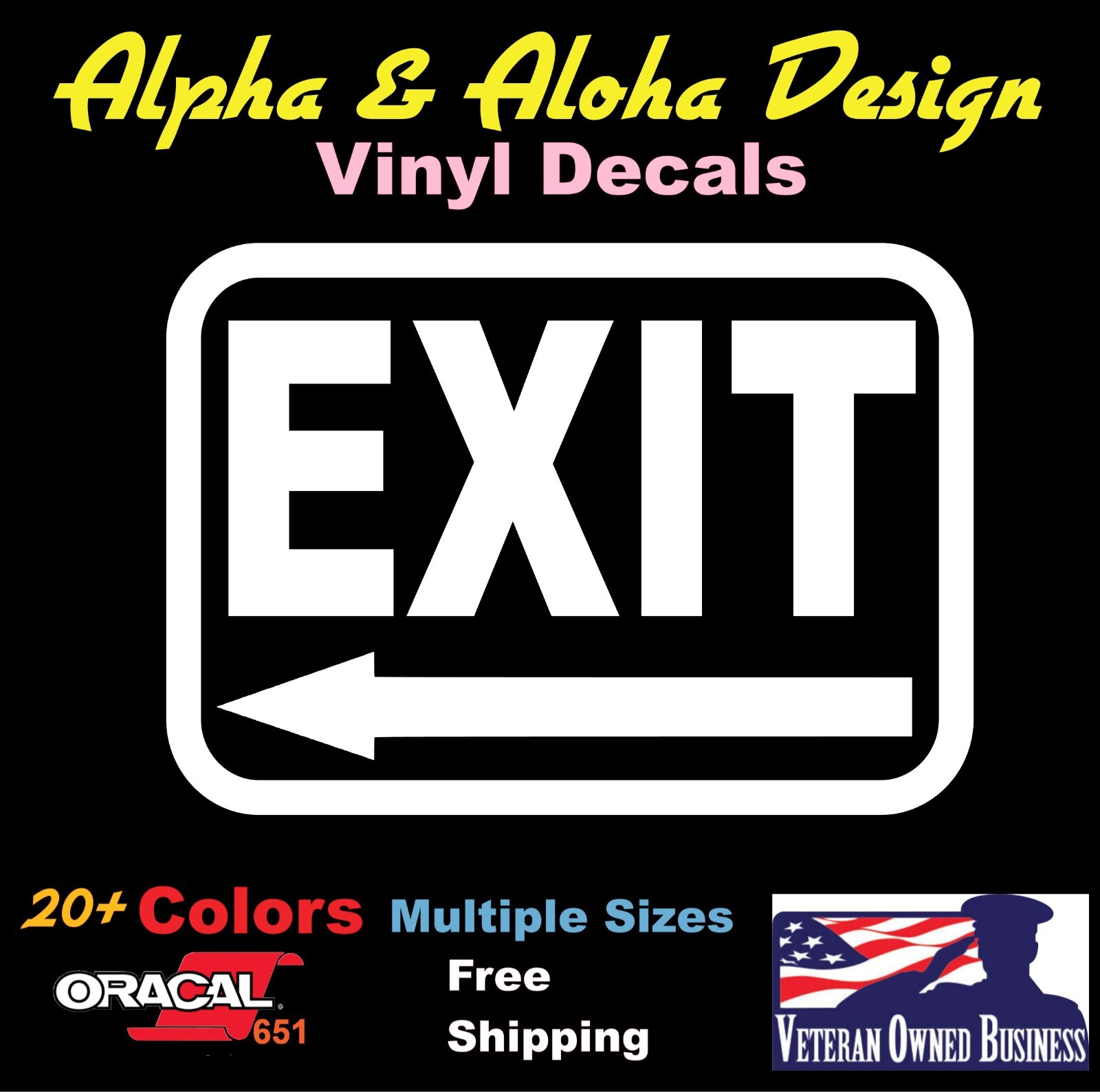 EXIT DIRECTION SIGN BUSINESS VINYL DECAL STICKER LEFT OR RIGHT ARROW