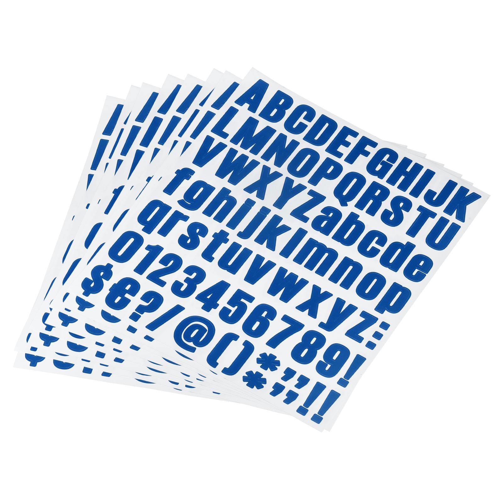 1 Inch Self Adhesive Waterproof Vinyl Letter Number Stickers 8 Sheet Dark Blue