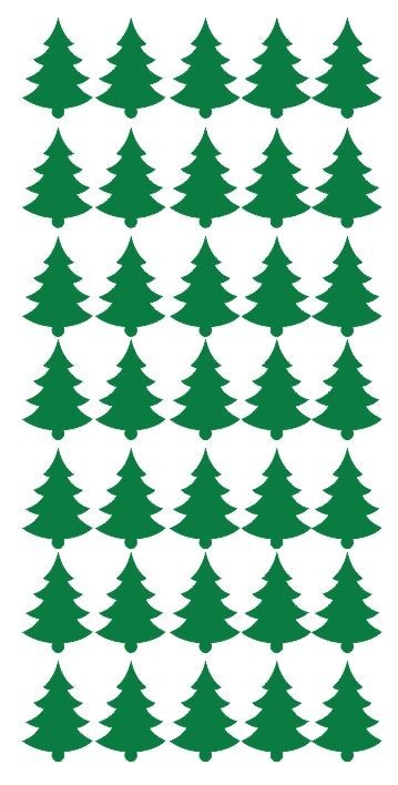 Tree Christmas Tree Xmas Tree Stickers Green 1.25″ DC33-068