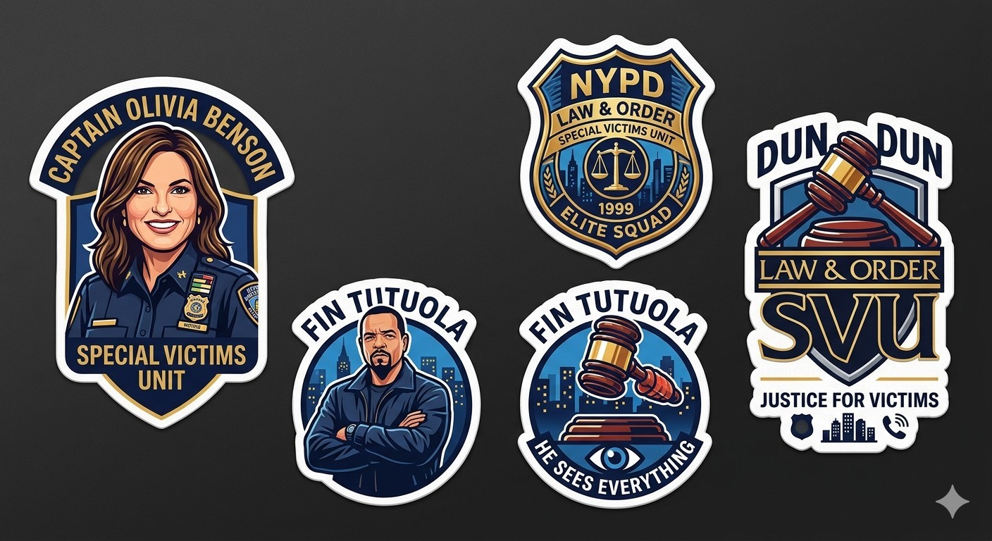 5 Pcs Law And Order Svu Stickers Decal Phone Laptop Journal