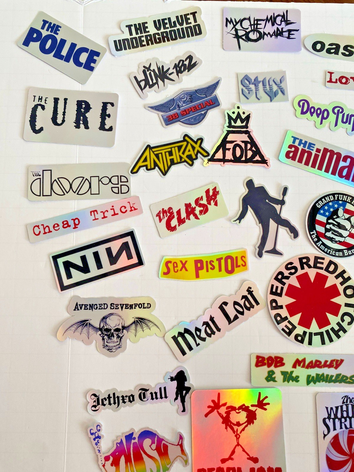 50 Classic Rock Stickers 60s 70s 80s 90s Rock & Roll Waterproof HIGH QUALITY!!!!