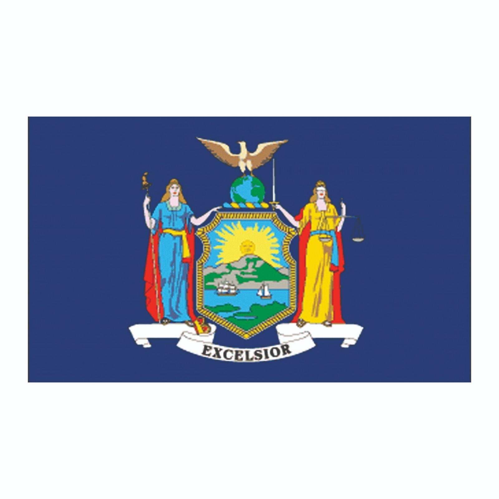 New York State Flag Sticker, Decal, Bumper Sticker Vacation Sticker 3″ x 5″