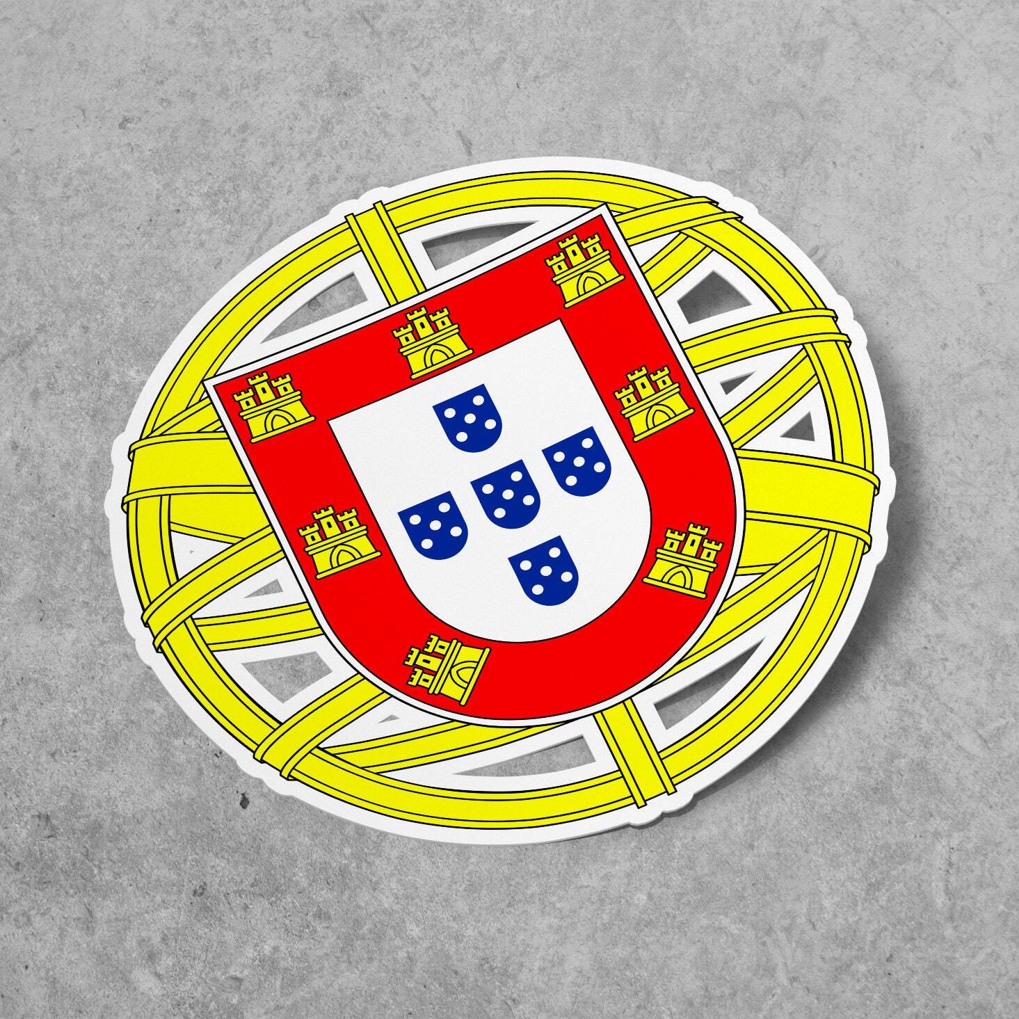 Portugal Coat of Arms Sticker, Vinyl Decal, for Laptop Car, Book, Water Bottle,