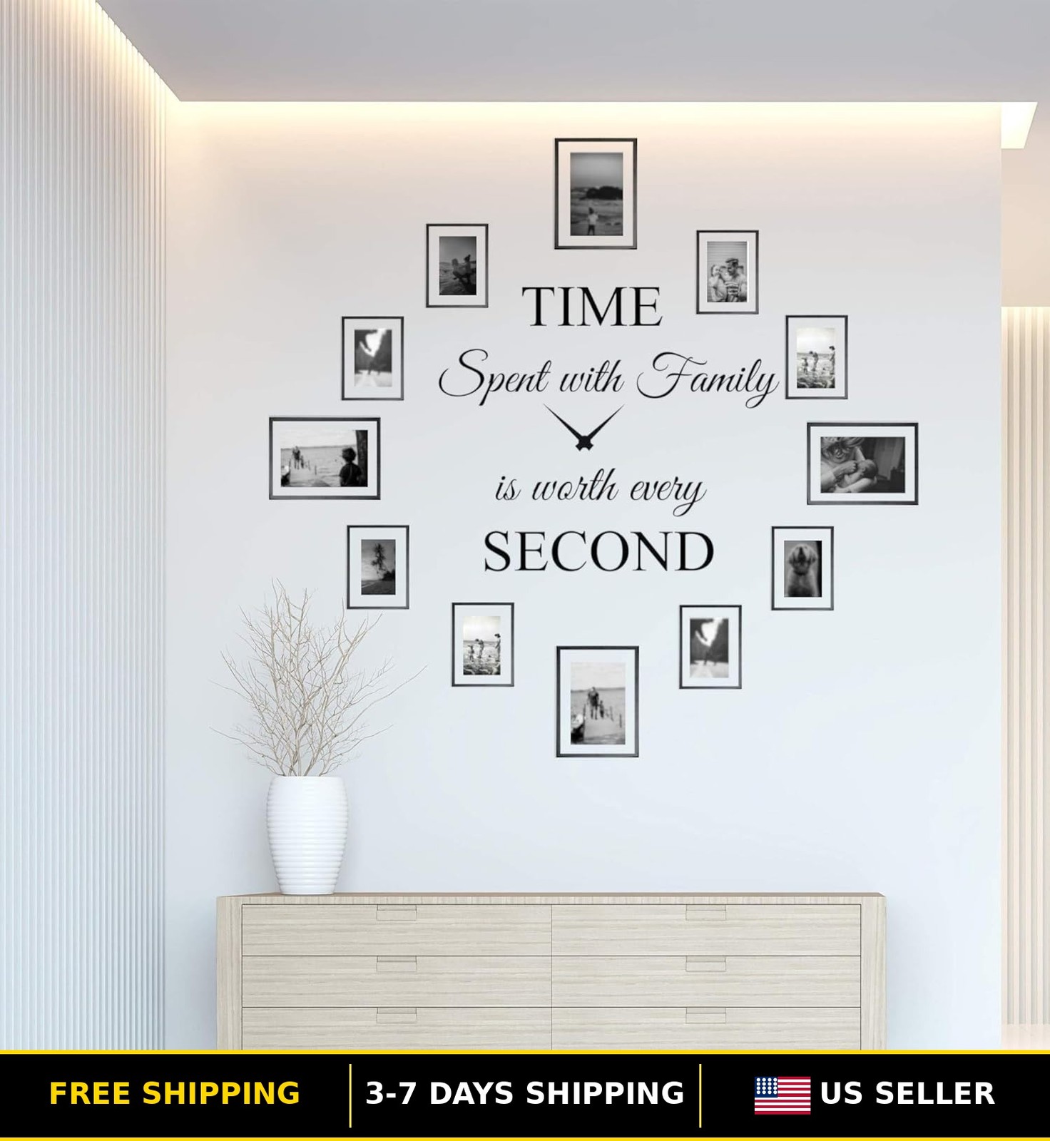 Family Wall Decal Time Spent with Family is Worth Every Second Home Decor